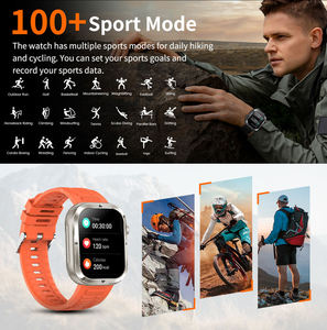 MK86 2.01\" Smartwatch with BT Call Metal Body IP68 Waterproof Outdoor Sport Tracker Compass Calendar-Flashlight BO BP 100+ - Product Image 6