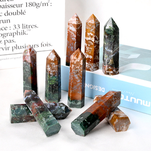 Vente en gros de cristal de guérison spirituelle, cristal poli, tour de cristal, point de jaspe océanique pour décoration, cadeau - Product Image 1