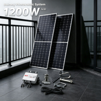 Kit solaire fiable de 1200W pour balcon avec micro-onduleur et garantie de 25 ans pour économiser sur la facture d'électricité de la maison et du jardin