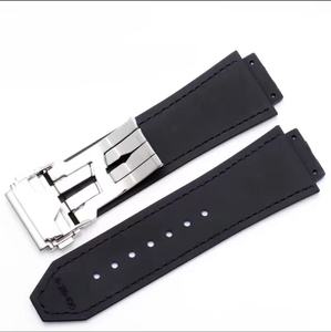 Reloj de cuero genuino patrón de cocodrilo pegamento correas de goma de silicona a prueba de agua para <span class=keywords><strong>Hublot</strong></span> Big Ban GSeries correas de reloj 25*19mm - Product Image 5