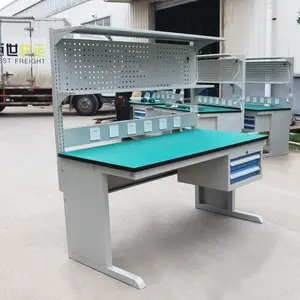 Anti statische Werkbank Werkstatt Produktions linie doppelseitig mit Lichtern Operations tisch Montage Wartung Anti statik Tisch