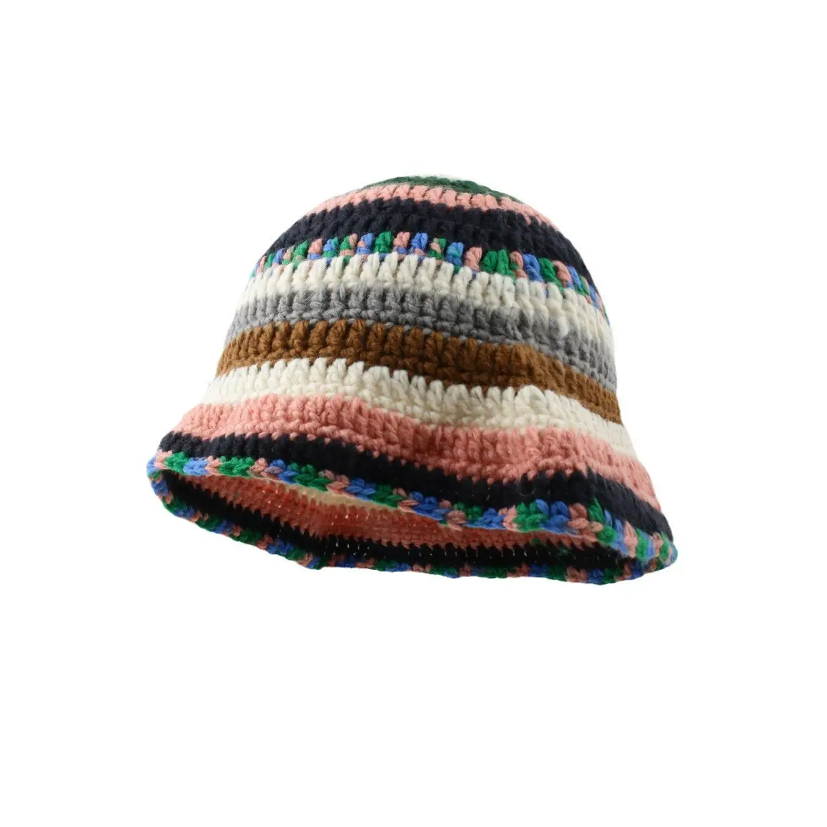Summer New Knitted Flower Pattern Fisherman Hat Sun Hat