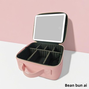 Cho <span class=keywords><strong>Amazon</strong></span> công suất lớn xách tay LED thắp sáng trang điểm Trường hợp với đôi gương nữ tính tim INFLUENCER xuyên biên giới trang điểm Túi - Product Image 6