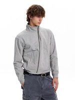 Veste Homme Style Urbain Tendance à Col Montant et Fermeture Éclair Diagonale Coupe Décontractée pour Usage Quotidien