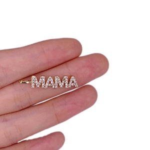 Mode amour maman ange cher lettre Zircon pendentif plaqué or collier accessoires pour femmes fabrication de bijoux - Product Image 3
