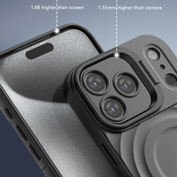 Nouvelle Coque de Téléphone Magnétique Anti-Chute en Silicone Liquide Ondulé avec Support de Cadre d'Appareil Photo pour iPhone 17 16 15 14 Pro Max