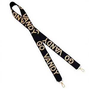 Trendy SMU Embroidered Red <b>Lanyard</b> Design Rectangular Shape Stylish Handmade <b>Polyester</b> Durable Metal Hooks Woman Letters Theme - Product Image 5
