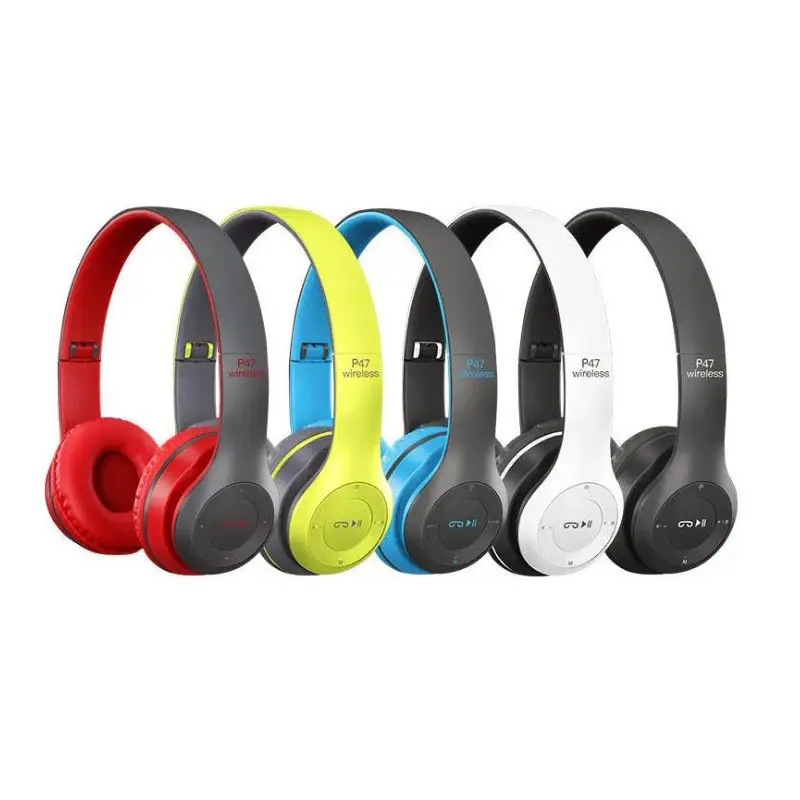 Schlussverkauf P47 kabellose Kopfhörer günstig Gamer Gaming kabellose Headsets Bluetooth Stereo HiFi-Kopfhörer mit TF-Karte Fone P47