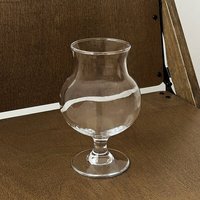 Verre à pied transparent en forme d'ampoule, à large bord, pour cocktails, café glacé, jus, smoothies, milkshakes, maison, café, bar