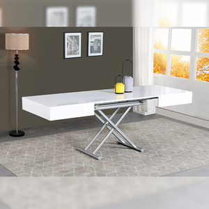 <span class=keywords><strong>Table</strong></span> à manger extensible et réglable en hauteur, <span class=keywords><strong>blanc</strong></span> brillant, gain de place, pour appartement - Product Image 5