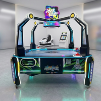 Table de hockey sur air commerciale 4 joueurs, machine de jeu d'arcade à monnayeur avec pointage électronique et rédemption de tickets, certifiée CE