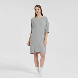 T-shirt per dormire personalizzata con Logo personalizzato per il raffreddamento estivo <span class=keywords><strong>in</strong></span> <span class=keywords><strong>pile</strong></span> di bambù camicia da notte <span class=keywords><strong>pigiama</strong></span> da <span class=keywords><strong>donna</strong></span> - Product Image 2