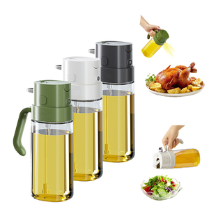 Vente en gros Proins Distributeur d'huile d'olive en verre 2 en 1 de 550 ml avec bec anti-goutte et pulvérisateur pour friteuse à air - Product Image 6