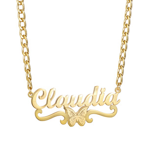 Collana Sportiva Shunquan Jewelry con Nome in Inglese Personalizzabile, Catena in Acciaio Inox Stile Bambù, Moda Coreana - Product Image 5