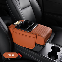 Prix Économique Housse de Coussin d'Accoudoir de Voiture 5-en-1 Multifonctionnelle Gaufrée Multicolore avec Porte-Gobelet, Distributeur de Mouchoirs et Organiseur de Rangement