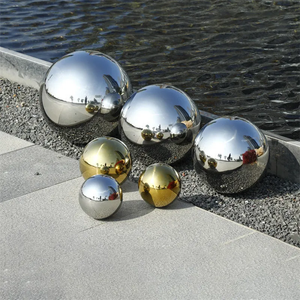 Boule creuse en acier inoxydable SS304/316 argentée 650-1500mm, finition miroir étanche, style Art déco moderne, ornement de <span class=keywords><strong>jardin</strong></span> personnalisable - Product Image 4