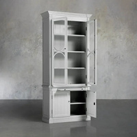 Bibliothèque Modulaire Prestigieuse en Bois Massif Français, Vitrine Arquée pour Villa, Armoires de Rangement, Buffets de Salle à Manger, Vitrines d'Exposition
