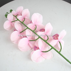 กล้วยไม้ฟาแลนนอปซิสสีชมพูสัมผัสเหมือนจริง ดอกไม้ประดิษฐ์ 3 มิติ ทำจากยางลาเท็กซ์ สำหรับตกแต่งบ้าน งานแต่งงาน ขายส่ง - Product Image 6