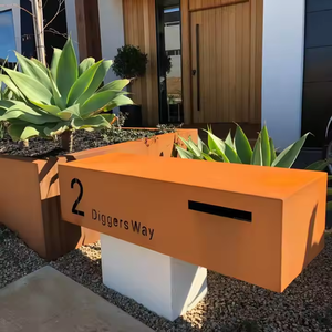 Buzones de Correo Exteriores Independientes de Acero Corten Oxidado, Estilo Moderno Vintage Único, Impermeables, con Capacidad Personalizable y Fácil Instalación - Product Image 6