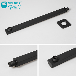 Черный душевой набор SOLVEX с 12 "x 8" АБС квадратная душевая головка 40 см нержавеющая панель ограниченная по времени скидка для отелей - Product Image 3