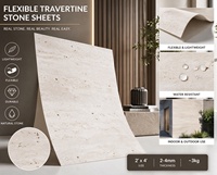 Panneaux muraux modernes en pierre souple et en pierre naturelle, travertin, pour la décoration murale intérieure et extérieure, vente en gros