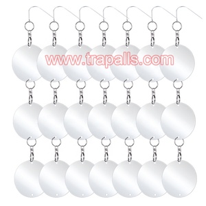 Ahuyentador de Aves Colgante para Exteriores, Diseño de Espejo de Plástico Ecológico Plateado Sólido, Reflector para Disuadir el Vuelo de Aves - Product Image 6