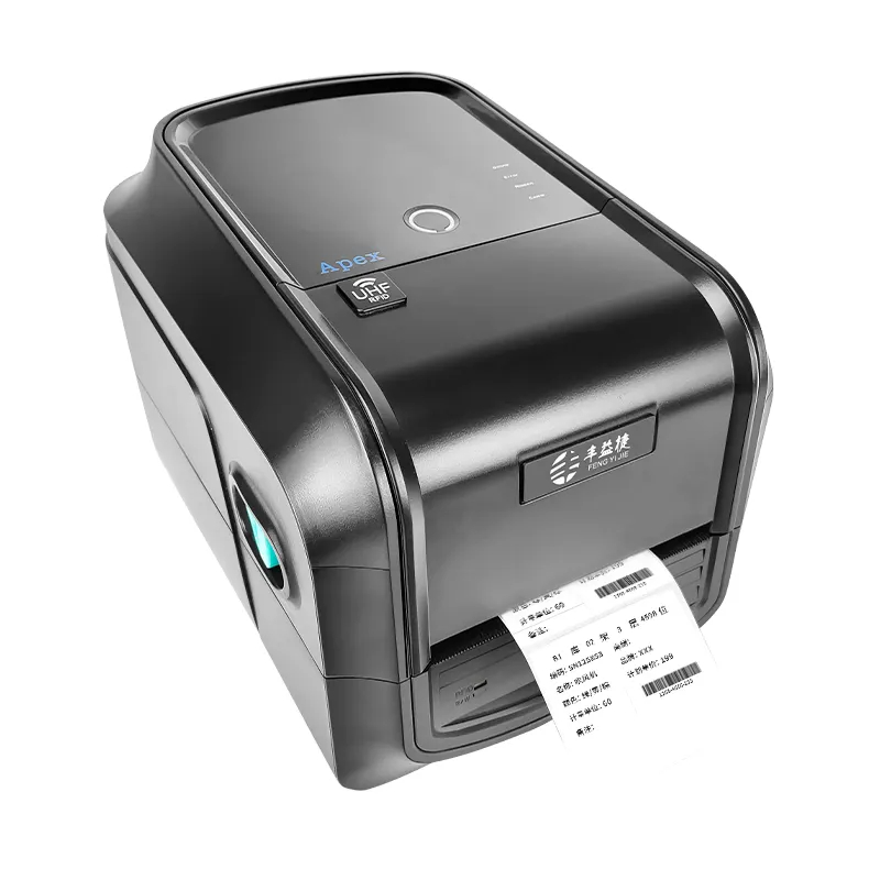 Fyj F682r Uhf Rfid Label Printer Elektronische Flexibele Label Bibliotheek Kleding Sticker 203Dpi Qr Code Barcode Rfid Desktop Printer