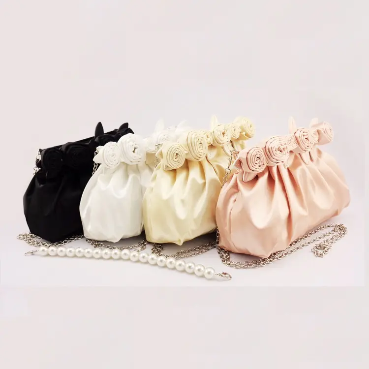 New Style Lady Handmade White Pearl Beaded Dinner Party HandBag Wedding Clutch Womens Pearl Evening Bags Bridal Purse Bags