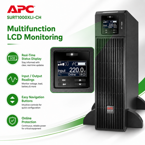 <span class=keywords><strong>APC</strong></span> SURT1000XLI-CH <span class=keywords><strong>Smart</strong></span> <span class=keywords><strong>UPS</strong></span> <span class=keywords><strong>1000VA</strong></span>/900W, onduleur à double conversion en ligne, format rack-tower, 230V, en stock RT1000VA - Product Image 3