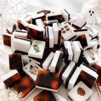 Juego de Mahjong de 160 Fichas con Diseño de Gato Negro para Halloween, Noche de Juegos, Entretenimiento en Casa, Diversión, Se Aceptan Pedidos de Muestra