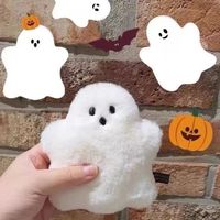 Usine OEM, peluche personnalisée de haute qualité, pendentif doux, adorable fantôme blanc, peluche, ornement, porte-clés, décoration de sac à dos, jouet en peluche