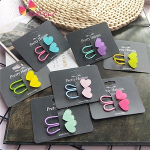 Belloworld <span class=keywords><strong>accessori</strong></span> per capelli 2 pz/set fascia elastica per capelli con cuore per bambine Color caramella - Product Image 1