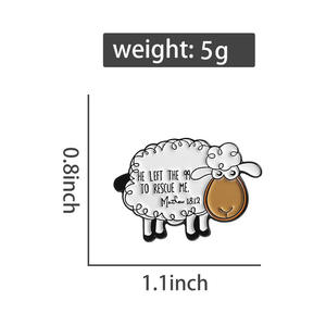 <span class=keywords><strong>Jesús</strong></span> me rescató esmalte Pin lindo oveja tema cristiano broche solapa insignia joyería regalo para amigos - Product Image 4