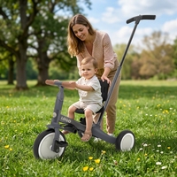 Voiture à pédales Brightbebe 5-en-1 pour tout-petits avec roues en aluminium EVA et pédales amovibles pour enfants de 2 à 4 ans