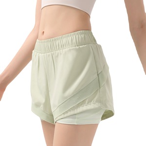 Shorts Deportivos 2 en 1 para Mujer, Cintura Elástica, Bolsillo Interior, Secado Rápido, Forro Integrado, para Yoga, Ejercicio, OEM, ODM - Product Image 6