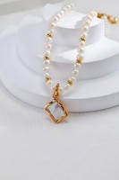 Collar de Cadena con Colgante de Plata Tibetana y Perlas para Mujer, Diseño Moderno, Serie Océano, Joyería Personalizada