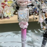 Perles de bouteille de parfum en alliage de pierres précieuses coeur pour la fabrication de chaînes de téléphone stylo bricolage