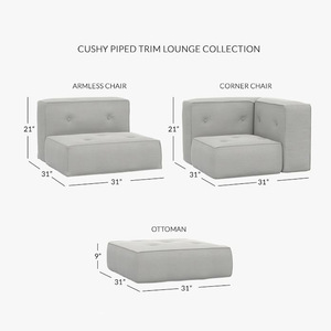 Modular <b>Living</b> <b>Room</b> <b>Sofa</b> Linen Fabric Foam Filled Square Shape Childrens Stool - Product Image 5