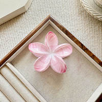 Pince à cheveux en plastique de 8 cm, motif Plumeria et Bauhinia hawaïens, colorée et mignonne, accessoire pour hommes et femmes