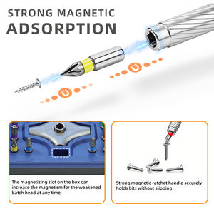 Jeu de tournevis à cliquet professionnel à couple élevé 34-en-1, finition chromée, conception de poignée renforcée pour travaux lourds et tenaces - Product Image 3