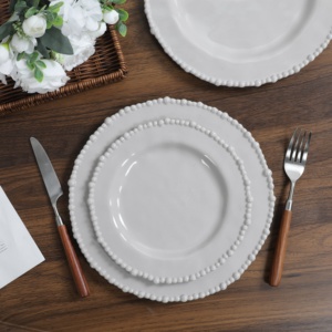 Service de table <span class=keywords><strong>en</strong></span> mélamine élégant à bord perlé <span class=keywords><strong>pour</strong></span> la maison, la cuisine, les repas <span class=keywords><strong>en</strong></span> famille, usage quotidien, occasions décontractées, <span class=keywords><strong>vaisselle</strong></span> de restaurant - Product Image 5