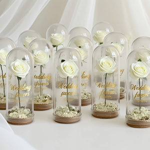 أفضل هدايا للحفلات أنبوب زجاجي فارغ من البوروسيليكات العالي مع سدادة فلين، قبة زجاجية على شكل وردة كهدايا وتذكارات لضيوف حفل الزفاف - Product Image 5