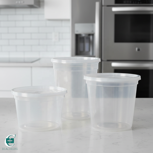 High Quality <b>Clear</b> PP Disposable Food <b>Containers</b> with Lids Leakproof Deli Cups for Restaurants and Catering - Product Image 1