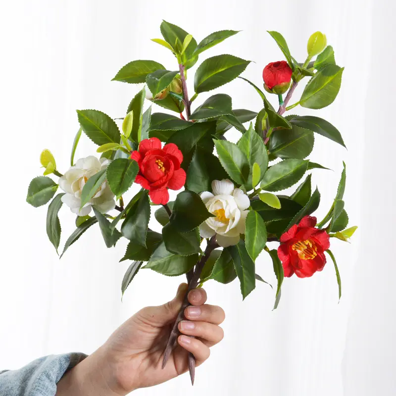 Großhandel hochwertige künstliche Seide Rose Blume Single Stem Camellia Rose Blume für Home Wedding Decoration