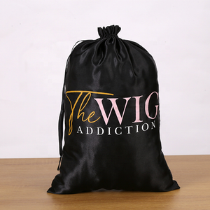 Özel toptan İpli saten kumaş giyim peruk çanta büzgülü torba çanta - Product Image 5