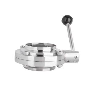 304/316L thực phẩm thép không gỉ hiệu suất cao Hướng dẫn sử dụng hàn cuối Van bướm, vệ sinh và chất lượng cao Van bướm - Product Image 5