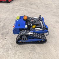 Tondeuse à gazon télécommandée sur chenilles à moteur essence pour terrains en pente