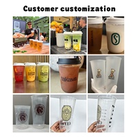 Gobelet en plastique PP jetable en forme de U de 12 oz et 16 oz avec logo personnalisé YW imprimé pour Noël, idéal pour les fêtes et les cafés