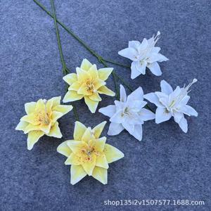 Fleurs artificielles Qiye, lys en soie à tige unique, réalistes, pour décoration de mariage, décoration de la maison, arrangement floral, aménagement paysager - Product Image 4