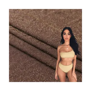 Nokta high-end metal tel glitter elbise sahne giyim kumaş performans giyim altın ve gümüş tel bikini mayo kumaş